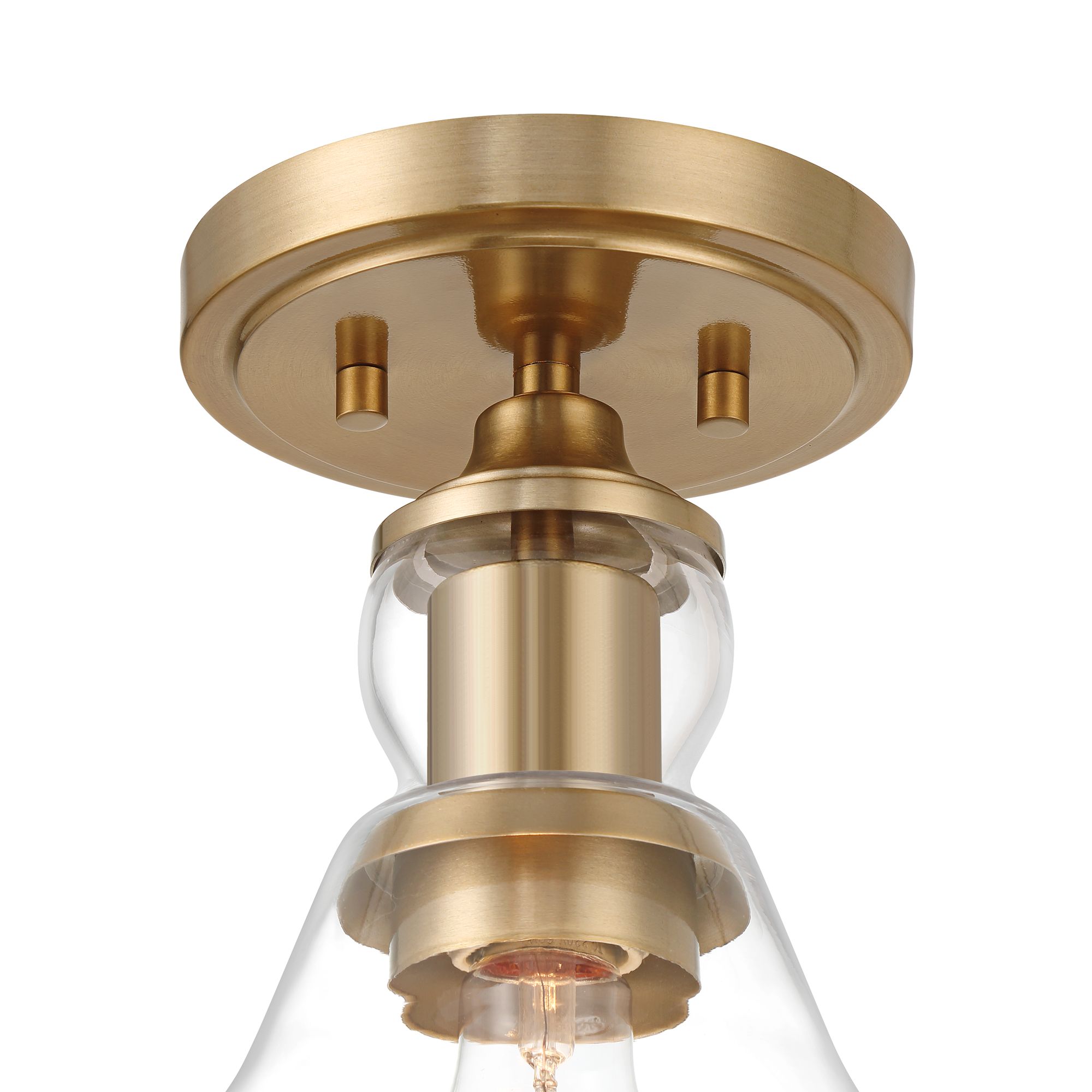 Possini Euro Design Nagano Warm Brass Mini Pendant Light 5 1/2" Wide Modern Clear Glass Fixture for Dining Room Kitchen Island