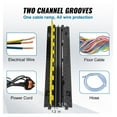 thumbnail image 3 of Cable Protector Ramp 5pcs, 2 Channel 22000lbs TPU Cover, Cord Protector for Wires & Cables, Industrial Strength Floor Cable Ramp, Yellow Safety Ramps, 3 of 9