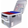 thumbnail image 4 of 2 Pack Fireproof Document Box File Organizer, Fireproof File Cabinet Box with Lock, Portable Office Safe Box for Hanging Letter/Legal Folder 16.1 x 12.9 x 11inch (Black Silver), 4 of 9