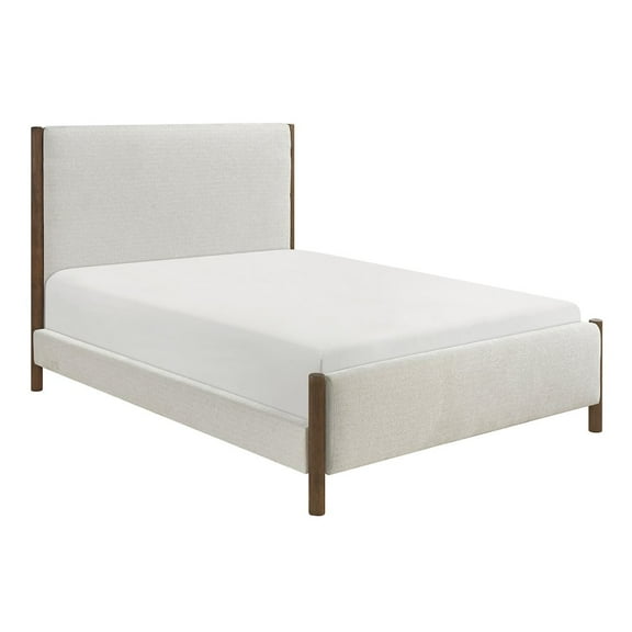 Lexicon Julian Chenille Eastern King Platform Bed in Beige