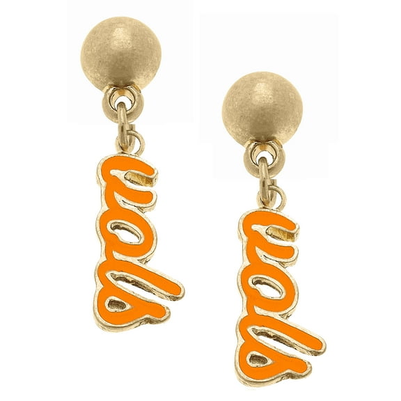 Women' CANVAS Style Tennessee Volunteers Enamel Script Drop Earring