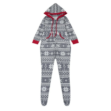 

Holiday Graphic Christmas Parent-Child Wear Stylish Snowflake Print Family Pajamas Home Service Parent-Child Jumpsuit Suit Mom Gray M Y2Y