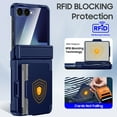 thumbnail image 4 of Oupeigar for Samsung Flip 7 Case with Card Holder [RFID Blocking] & Hinge Protection & Screen Protector, Shockproof Phone Case-Blue, 4 of 9