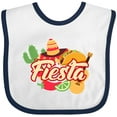 thumbnail image 3 of Inktastic Fiesta with Sombrero Taco Cactus Lime Red Pepper and Guitar in Background Boys or Girls Baby Bib, 3 of 4