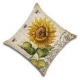 thumbnail image 2 of Vintage SunFlor Series Funda de almohada pintada a mano Funda de cojín de lino Sofá de oficina Decoración del hogar Advancent JJ16365-04, 2 of 5