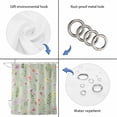 thumbnail image 3 of Pink Spring Floral Shower Curtain, Waterproof Shower Curtains for Bathroom, Farmhouse Flowers Sage Green Leaves Washable Fabric Bathtub Curtain Set Bath Decor with 12 Hooks Extra Long 72"x96", 3 of 6