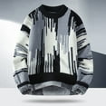 thumbnail image 2 of RMGVDSD Men's Stylish Patchwork Sweaters Winter Thick Warm Knit Pullover Long Sleeve Crewneck Color Block Cable Knit Sweater Tops Comfortable Outwear XL, 2 of 3