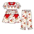 thumbnail image 1 of Ropa de estilo navideño para niñas, conjunto de serie con patrón de Papá Noel, conjunto de manga corta, conjunto de manga larga, mono, tela de seda de leche, 1 of 3