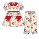 thumbnail image 2 of Ropa de estilo navideño para niñas, conjunto de serie con patrón de Papá Noel, conjunto de manga corta, conjunto de manga larga, mono, tela de seda de leche, 2 of 4