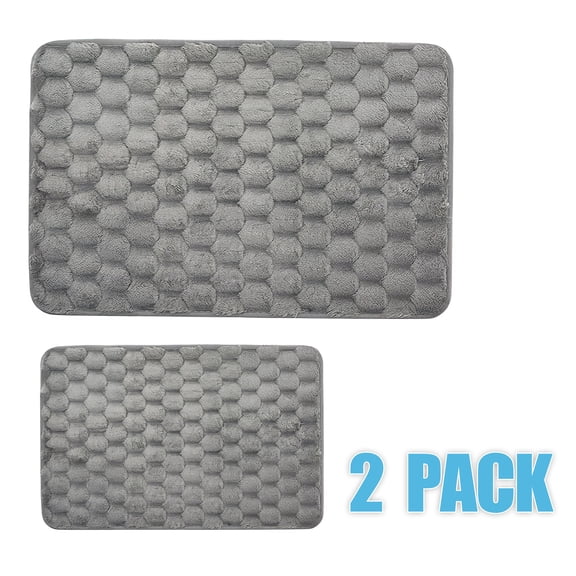 2 Pack Bathroom Mat Rugs, Extra Soft and Absorbent Bath Mat, Quicker Dry Washable Bath Mat for Bathroom, Tub and Shower, Non-Slip Bathroom Rug