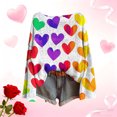 thumbnail image 6 of UPPADA Valentine Sweatshirt Women Love Heart Printed Long Sleeve Pullover Shirt Casual Round Neck Top for Valentine Gifts Yellow,XXL, 6 of 6