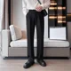 thumbnail image 3 of Pantalones de verano rectos con trenzas negras para hombre, pantalones de traje ajustados para hombre, ropa formal de sastrería, oferta de vestido de primavera, licra de lujo, 3 of 5