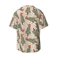 thumbnail image 6 of Lsque Cowboy Christmas Trees print Men's Cuban Collar Short Sleeve Shirt Summer Beachwear Casual Button Down Fashionable Vacation Leisure Shirt-Large, 6 of 7