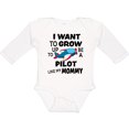 thumbnail image 3 of Inktastic I Want to Grow Up to Be a Pilot Like My Mommy Boys or Girls Long Sleeve Baby Bodysuit, 3 of 5