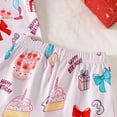 thumbnail image 5 of Jamsmile Toddler Girls Sets Sleepwear Short Sleeve Birthday Cartoon Prints Tshirts Tops + Shorts Children Girls Nightwear Suits, 5 of 8