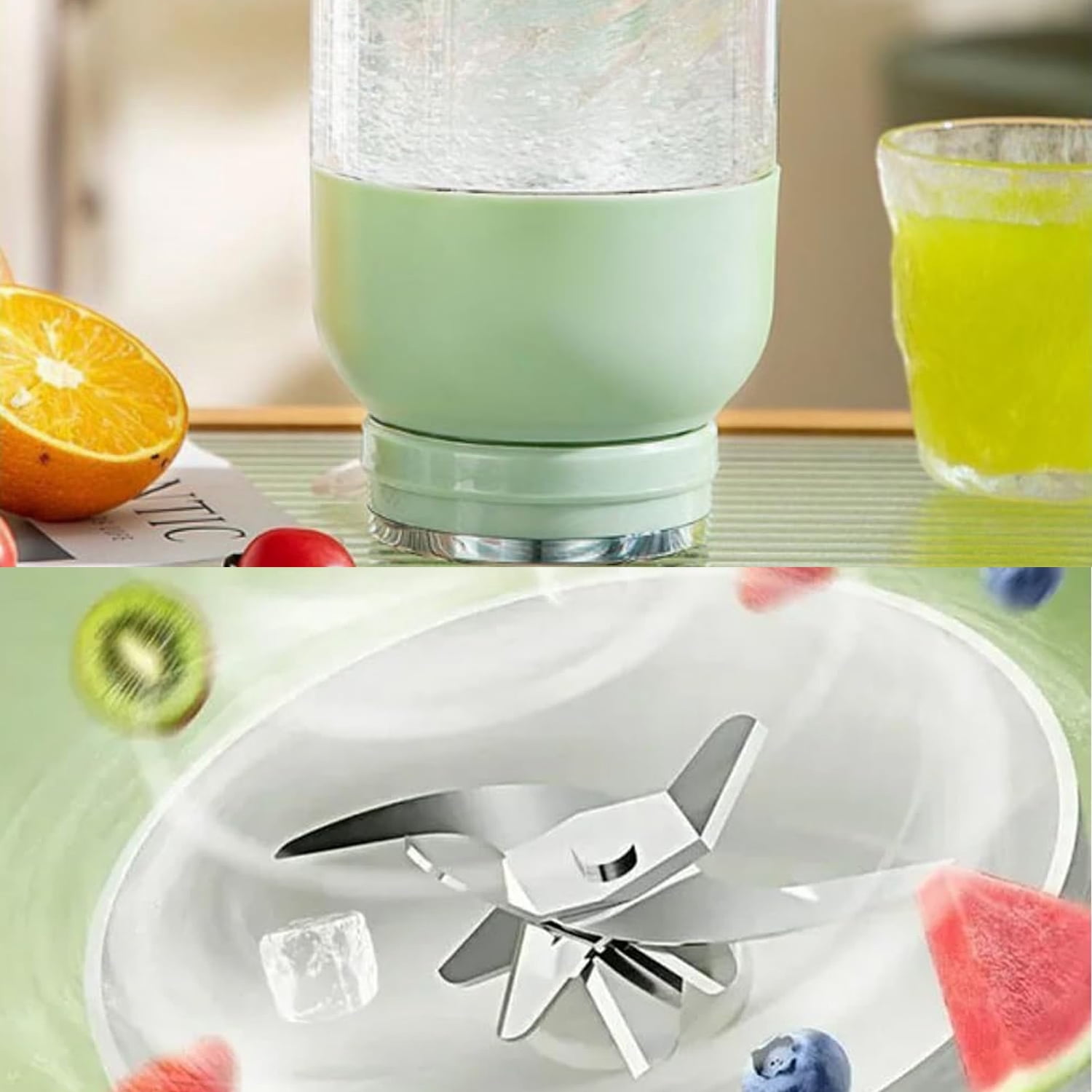 Electric Citrus Juicer 28 Oz, With Straw and Two Lids Portable Blender Cup, Personal Travel Cold Press Juicer Bottle Cups 1PCS
