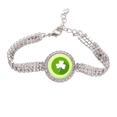 thumbnail image 1 of Día Nacional de Irlanda Pulsera de tobillera de cadena de tenis, joyería de diamantes, 1 of 3