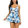 thumbnail image 2 of Utoimkio Clearance Tankini Swimsuits for Women Tummy Control Two Piece Bathing Suits Floral Print Swim Tankini Swimdress with Boy Shorts Summer Modest Tankini Swimwear, 2 of 7