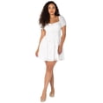 thumbnail image 3 of Bridgerton Celebrity Pink Women's Eyelet Puff Sleeve Mini Dress, Sizes XS-XXXL, 3 of 7