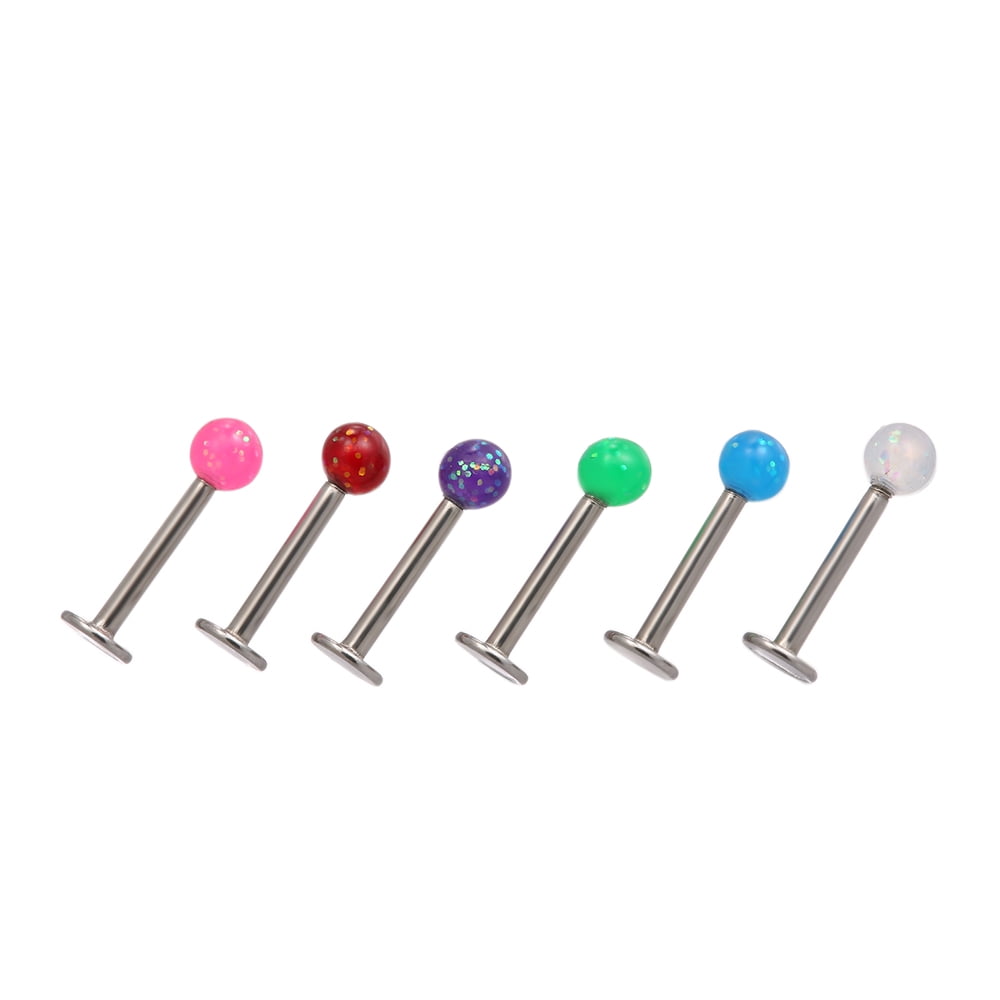 6pcs Earring Body Lip Piercing Ring Lip Ring Chin Stud Jewelry