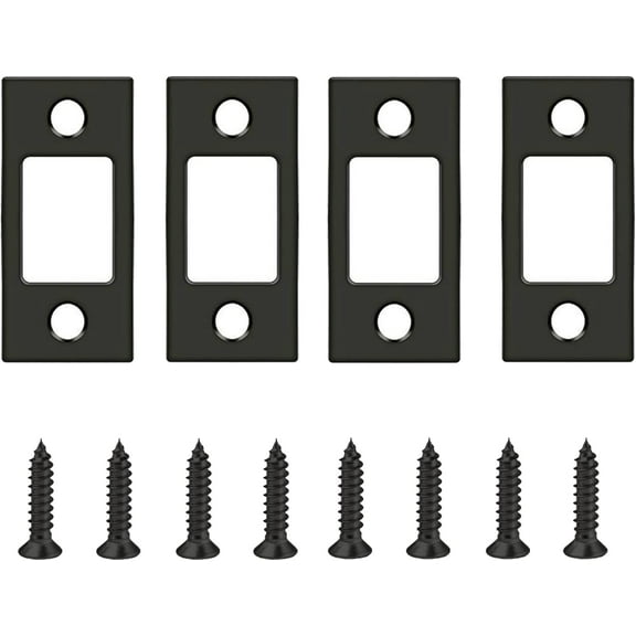 GUIYONG 4pcs Stainless Steel Deadbolt Strike Plate With Screws Reinforced Security Plate For Front Door Replacement Door Latch Guard Plate For Exterior And Interior Doors
