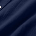 thumbnail image 4 of AKOEE Cotton Button Up Shirts for Women Long Sleeve Dressy Casual Lapel Blouses Plus Size Curved Hem Fall Tops (S, Blue), 4 of 6