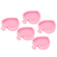 thumbnail image 5 of Almohadilla de silicona para limpieza de brochas de maquillaje, 5 piezas Tazón de limpieza de brochas de maquillaje de silicona Eliminación de residuos en forma de corazón portátil Esponja plegable Al, 5 of 5