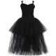 thumbnail image 3 of Vestido de tutú de ángel negro antes, corto y después, largo, de tul, para niña, cola para desfile de niños, vestidos de fiesta de noche, disfraz de Halloween para niña, 3 of 5