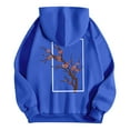 thumbnail image 5 of Charmgo Graphic Hoodies Clearance, Women Fashion Hooded Sweatshirts Flower Print Hoodies Sweater Y2k Tops Streetwear Winter Clothes for Women, Blue Hoodies for Women XXL, 5 of 6