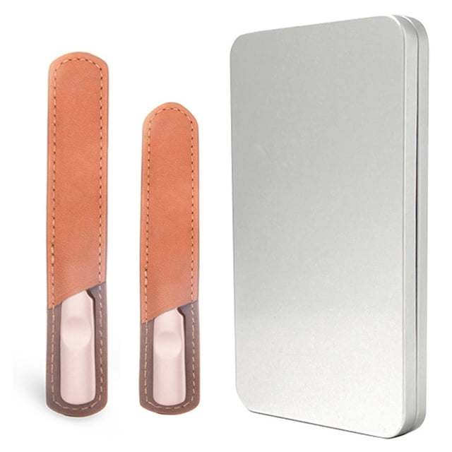 Limas de uñas de acero inoxidable de doble cara para mujeres y hombres, lima de manicura reutilizable de alta resistencia para uñas naturales, ideal para uso en salones de belleza en casa o viajes.
