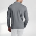 thumbnail image 4 of WTOBBY Men's Classic Golf Shirt with Ice Silk Fabric, Breathable Long Sleeve, Performance Collar, Lightweight Design, and Quick Dry for Summer Casual Wear UPF Protection ,Gray 2XL, 4 of 5