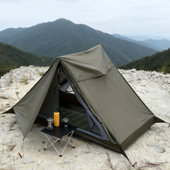 Ultralight Trekking Pole tent One Man Backpacking Tent Waterproof 2000 mm for Outdoor Hiking, Camping Cycling (without pole)