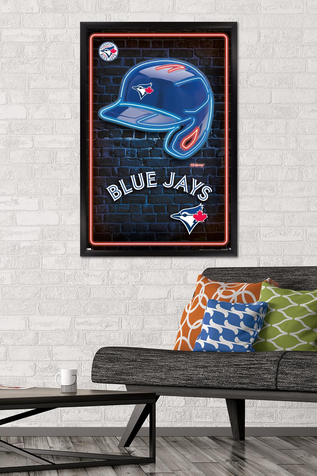 MLB Toronto Blue Jays - Neon Helmet 23 Wall Poster, 22.375" x 34" Framed