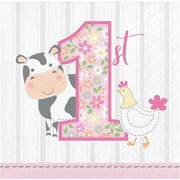 Creative Converting Farmhouse Birthday Paper Beverage Napkins, 16/Pkg