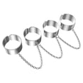 thumbnail image 3 of LEORX 1Pack Punk Rings for Men Retro Punk Style Chain Alloy Adjustable Size Silver 0.79X0.79X0.39in, 3 of 8