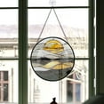 thumbnail image 3 of Women Christmas Gift - Golden Sun Black Sea White Beach Christmas Stained Glass Hanging Ornament - Bright Holiday Tree Decoration & Secret Santa Gift for Family & Friends, 3 of 3