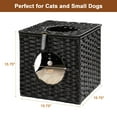 thumbnail image 5 of Mewoofun Cat Beds Hand-Woven Wicker Cat House for Indoor Cozy Cat Cave Hidewawy with Cushion,15.75x15.75x15.75 inches, 5 of 7