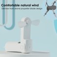 thumbnail image 5 of Miniventilador eléctrico plegable de bolsillo, miniventilador inalámbrico inalámbrico con regulación de tres velocidades para exteriores, pequeño y silencioso portátil, color blanco, 1 unidad ER, 5 of 5