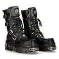thumbnail image 2 of New Rock 373-S4 Black Leather Gothic Mid Calf Boots 44, 2 of 8