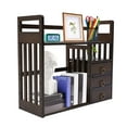 thumbnail image 6 of Indoor Desktop Table Bamboo Bookshelf Organizer Storage Display Rack & 3 Drawers, 6 of 23