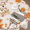 thumbnail image 6 of Fall Tablecloth Round 60 Inch Autumn Leaf Outdoor Table Cloth Yellow Flower and Birds Tablecloth Washable Harvest Thanksgiving Table Cover Decorative for Home Kitchen Dining Indoor Party Picnic, 6 of 6