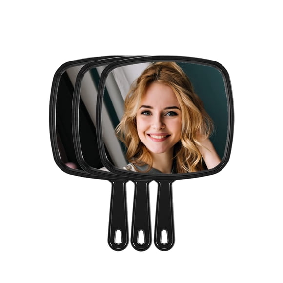 MIRRORNOVA Espejo de mano extra grande para peluquería, espejo de mano con mango para salón, paquete de 3