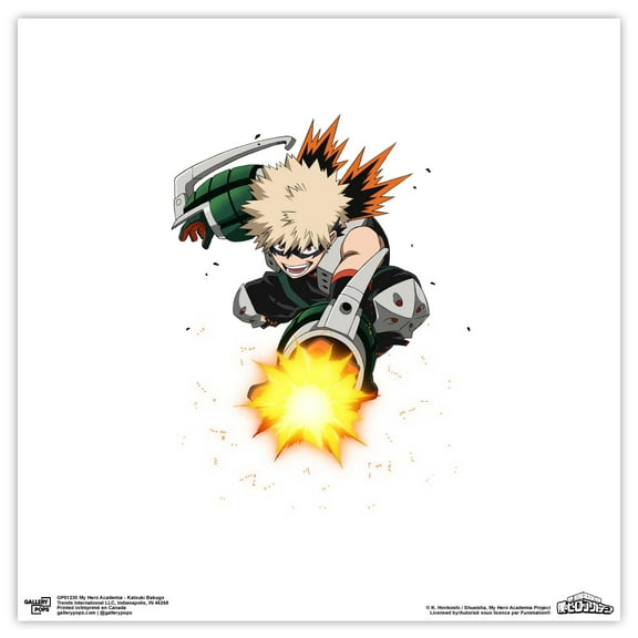 Gallery Pops My Hero Academia - Katsuki Bakugo Wall Art, Unframed Version, 12" x 12"