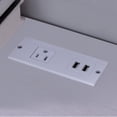 thumbnail image 3 of Home Office Desk, Wooden Computer Desk with Floor Outlet and USB-A Port, White, 3 of 7