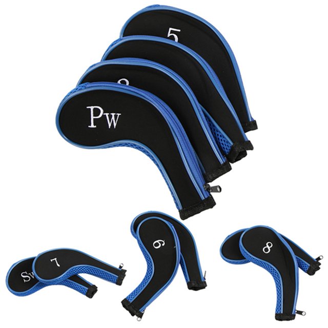 10 fundas de neopreno para cabezas de palos de golf, fundas protectoras para putters, accesorios de golf (azul oscuro)