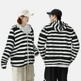 thumbnail image 4 of Lsque Black And White Stripes UPF 50+ Lightweight Sun Protection Men's Women's Long Sleeve Shirt, Hoodie Performance -3X-Large, 4 of 9