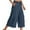 a-Navy20447, variant on Womens Solid Color High Waist Button Fly Wide Leg Culottes Side Cargo Pocket Loose Fit Casual Trousers For Summer Daily Wear Navy XXL