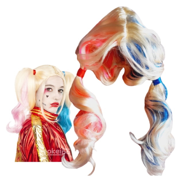Disfraz de cosplay de Harley Quinn de peluca para mujeres y niñas