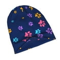 thumbnail image 4 of Beanie Hats for Men and Women, Cute Pet Dog Cartoon Paw Patterns Adult Unisex Knit Hat Winter Warm Skull Cap, 4 of 7
