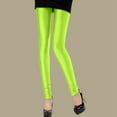 thumbnail image 5 of UJNDER Women's Plus Size Shiny Spring Summer Leggings Slim Fit Glow Pants Skinny Base Layer Green One Size, 5 of 6